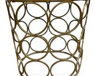 Metal Oval Side Table with Mirror Top