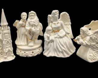 Formalities By Baum Bros White Porcelain Christmas Figurines  More