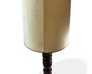 Tall Wood And Brass Lamp