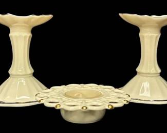 Lenox Symphony  Snow Lights Porcelain Candle Holders