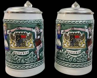 Pair of 1982 Ceramarte Beer Steins
