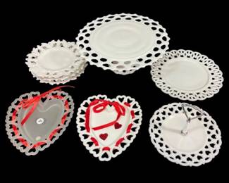 Westmoreland Cake Stand, Patriotic Plates,  More Milk Glass