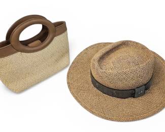 Fossil Purse  Wicker Style Sun Hat