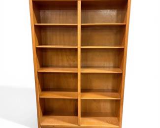 Tall Wooden Bookshelf w Eight Adjustable Shelves