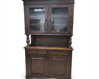 Eddie Bauer Home Lighted Hutch w Bubble Glass