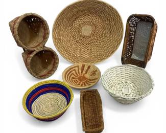 Seven Decorative Woven Baskets