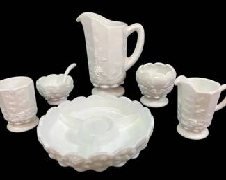 Six Westmoreland Milk Glass Kitchen Dishes