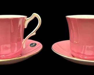 Pair Of Aynsley English Bone China Teacup  Saucer