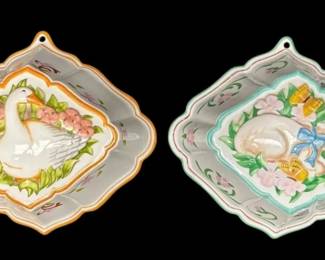 Cordon Blue Lamb And Duck Porcelain Molds, Franklin Mint