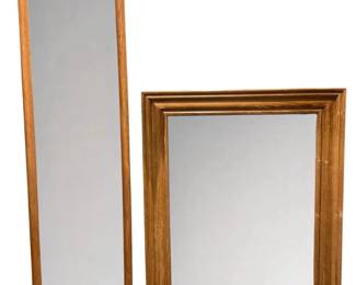 Two Wooden Framed Mirrors