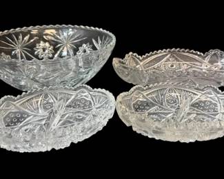 Vintage Cut Glass Pickle Dish and More