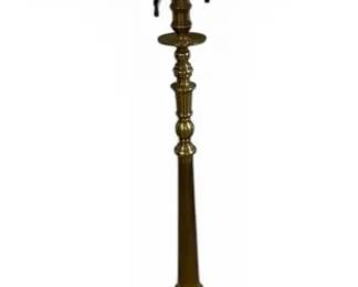 Twisted Brass Floor Lamp with OffWhite Shade
