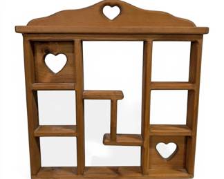 Vintage Wooden Hearts Hanging Wall Shelf