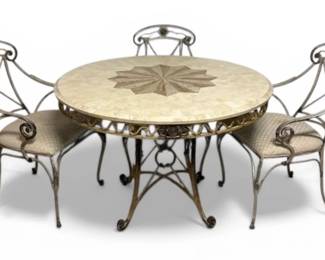 Round Dining Table With Three Chairs