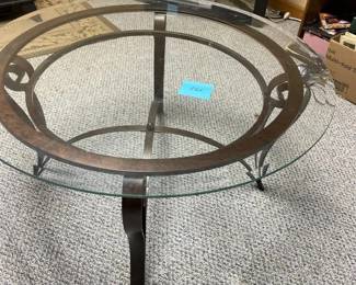 Brass and glass coffee table