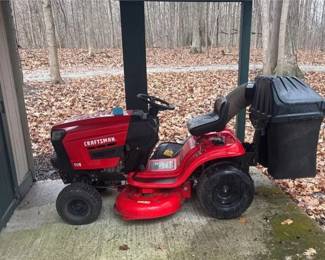 Craftsman T110 riding mower w/ leaf bagger. Nearly new!