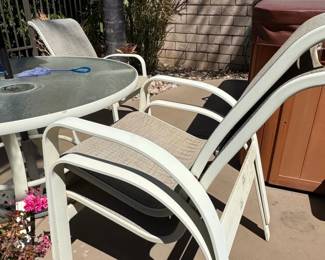 Patio Dining Set with Glass Table and Four Chairs second image