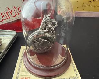 American Historic Society Limited Edition Morgan Silver Dollar Commemorative Pocket Watch