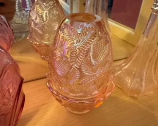 Fenton Inverted Strawberry Fairy Lamp