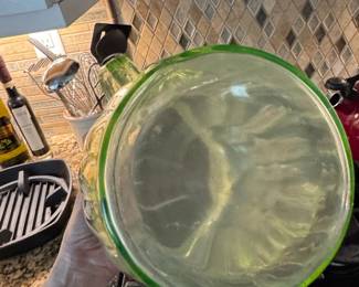 Green Uranium Glass Pitcher second image