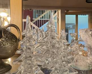 Set of Silvestri Clear Glass Christmas Trees