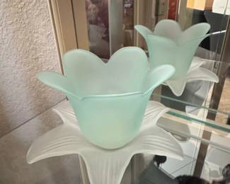 Fontana Arte Frosted Glass Lily Candle Holder
