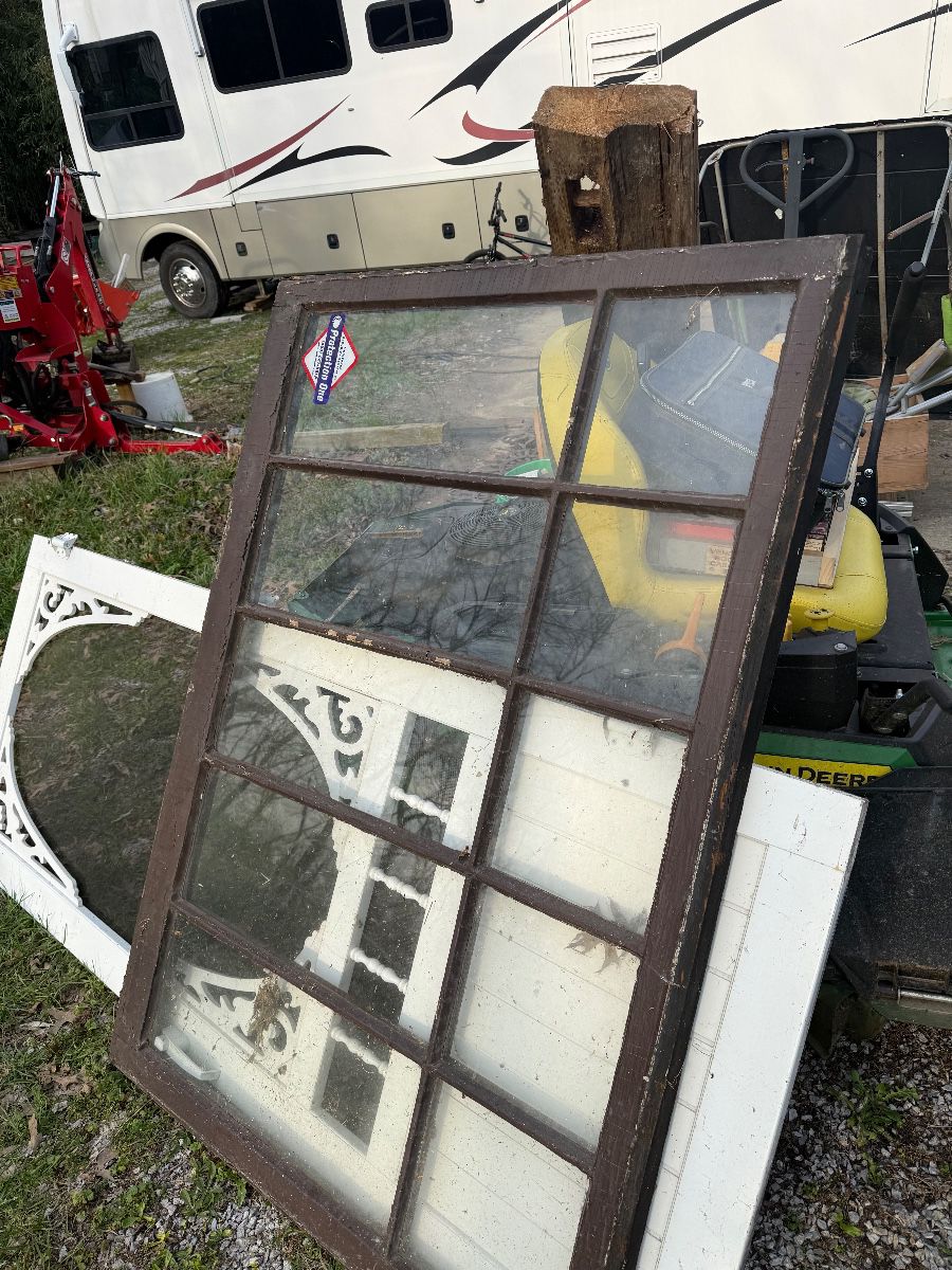 Old windows. Screen door