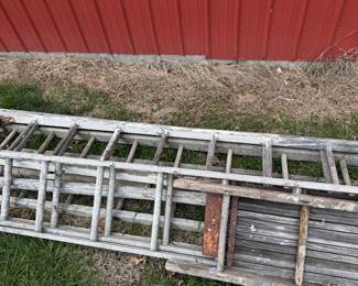 Several ladders wood and aluminium
