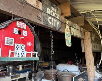 Signs and bird cages