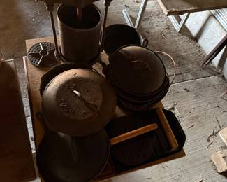 Cast iron cookery and fruit press