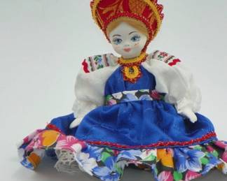 Small girl doll in traditional Russian costume $25