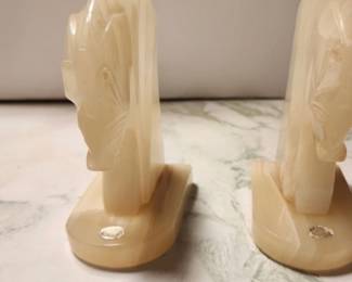 Vintage marble horse head bookends $55