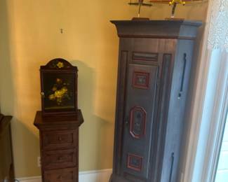 hand painted wood cabinet