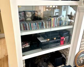 DVDs, DVD player, stereo system, receiver 