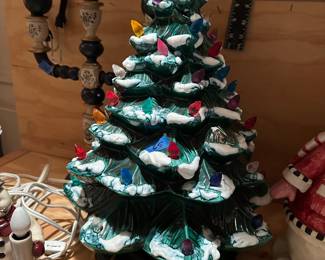 vintage molded porcelain xmas tree light 