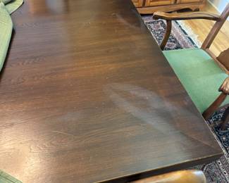 Dining table and chairs (iron damage as shown)