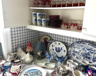 large selection of dishes and serving items 