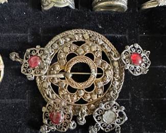 Norwegian Solje filigree wedding brooch