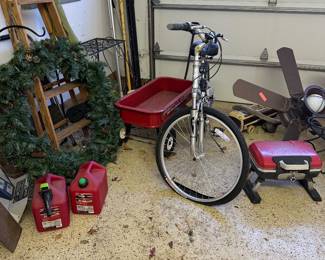 Specialized bike, Radio Flyer red wagon 