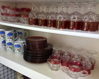 Indiana glass king’s crown thumbprint cranberry glass