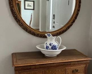 Antique Burl Wood Chest of Drawers with Ormolu Mounts