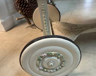 Vintage Wicker Baby Bassinet or Crib on Wheels third image