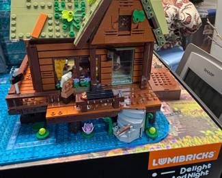 LumiBricks Waterfall Cabin Building Set and Legos third image