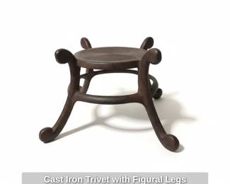 Cast Iron Trivet with Figural Legs