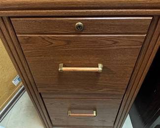 Vintage Oak Finish TwoDrawer File Cabinet