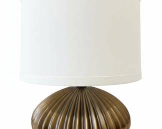 Ribbed Gourd Table Lamp with Brass Finish second image