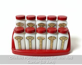 Griffiths Purified Spices Set with Red Carrier  Jars