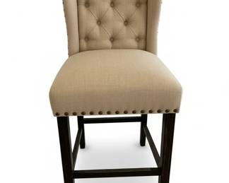 Tufted Wingback Counter Stools with Nailhead Trim Set of  third image