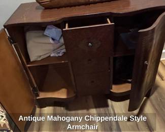 Antique Mahogany Chippendale Style Armchair second image