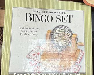 Deluxe Solid Wood  Metal Bingo Set